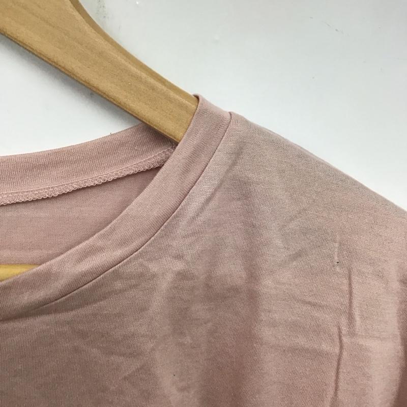 リヴドロワ RIVE DROITE Tシャツ 半袖 半袖カットソー プリントTシャツ クルーネックカットソー FREE ロゴ、文字 桃 / ピンク /  レディース USED 古着 中古 10135074