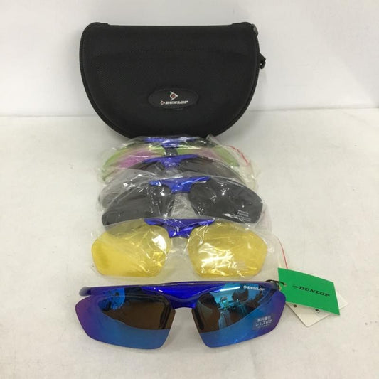 ダンロップ DUNLOP めがね・サングラス サングラス DU-010 スポーツサングラス ミラーレンズ ロゴ、文字 青 / ブルー /  メンズ USED 古着 中古 10140445