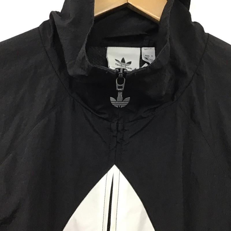 アディダス adidas ジャケット、上着 ジャケット、ブレザー a6a001 ポリエステルジャケット ジップアップジャケット スタンドカラー XXL ロゴ、文字 白 / ホワイト / X 黒 / ブラック /  メンズ USED 古着 中古 10131353
