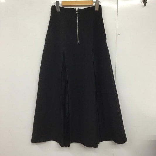 アースミュージックアンドエコロジー earth music&ecology スカート ロングスカート 1N43L0L0400 マチプリーツスカート M 無地 黒 / ブラック /  レディース USED 古着 中古 10142780