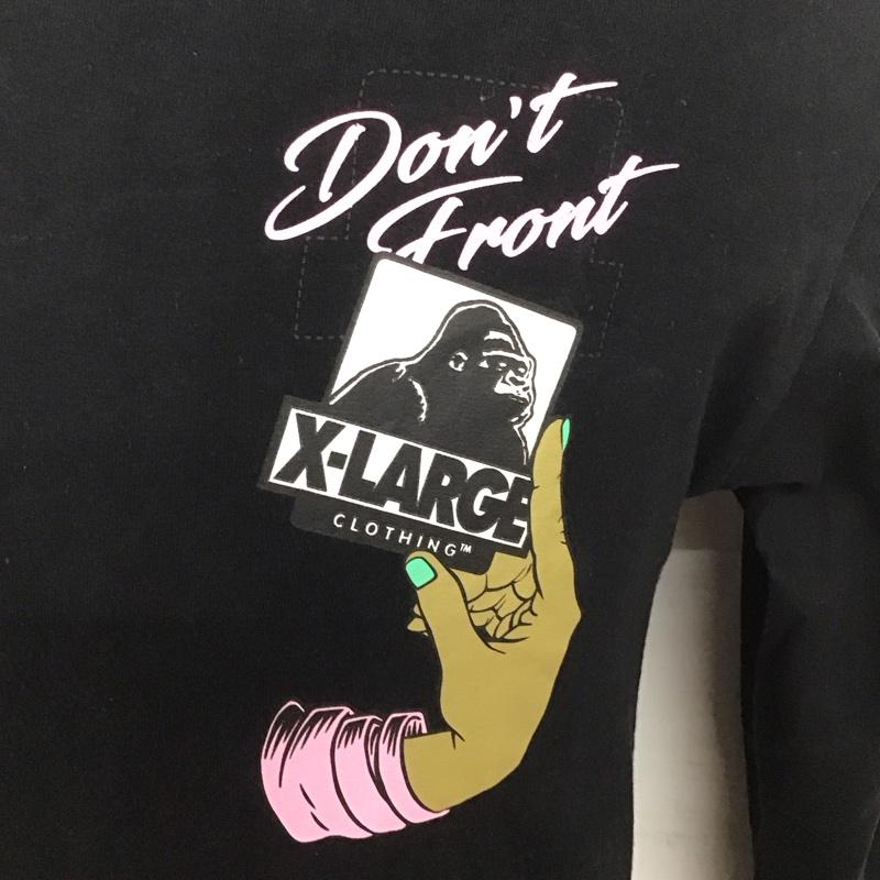 エクストララージ XLARGE カットソー 長袖 長袖カットソー プリントカットソー クルーネック S プリント 黒 / ブラック /  メンズ USED 古着 中古 10126046