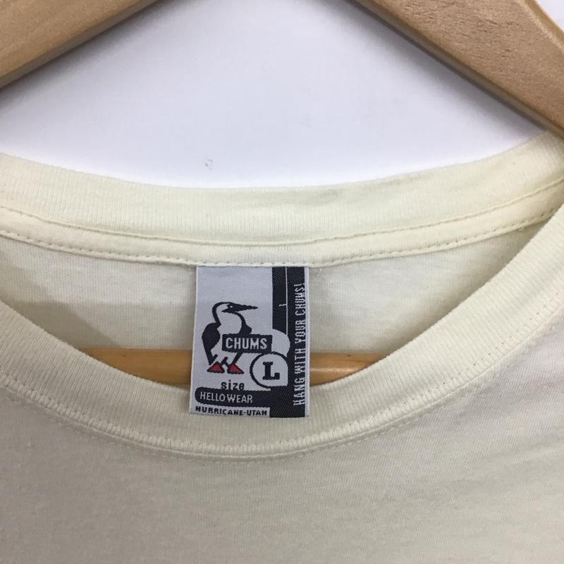 チャムス CHUMS Tシャツ 半袖 半袖カットソー プリントTシャツ クルーネックカットソー L プリント アイボリー / アイボリー /  メンズ USED 古着 中古 10145890