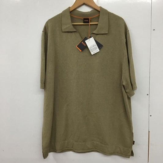 ボス BOSS ポロシャツ 半袖 Anrepolo カシミア混 タグ付き XXL 無地 ベージュ / ベージュ /  メンズ USED 古着 中古 10133277