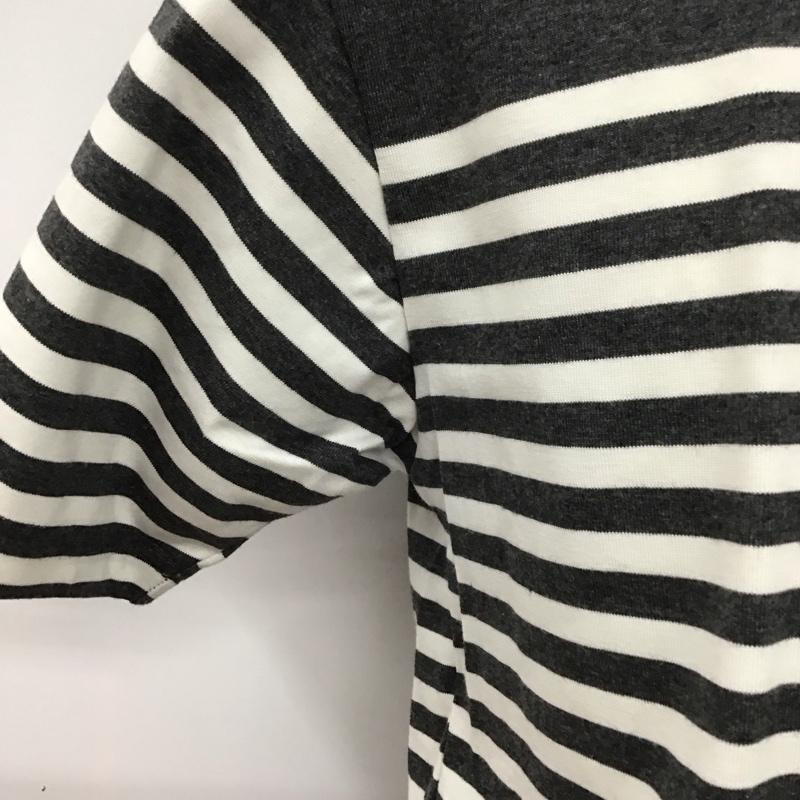 ザノースフェイス THE NORTH FACE Tシャツ 半袖 nt31950 半袖Tシャツ ボーダーTシャツ 半袖カットソー XL ロゴ、文字 白 / ホワイト / X 灰 / グレー /  メンズ USED 古着 中古 10127324