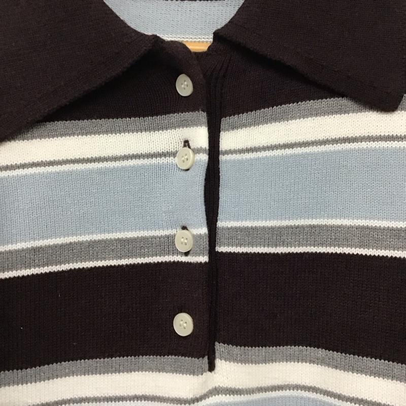 ローリーズファーム LOWRYS FARM ニット、セーター 長袖 長袖ニットカットソー カラーネック セーター FREE ボーダー柄 マルチカラー / マルチカラー /  レディース USED 古着 中古 10147642