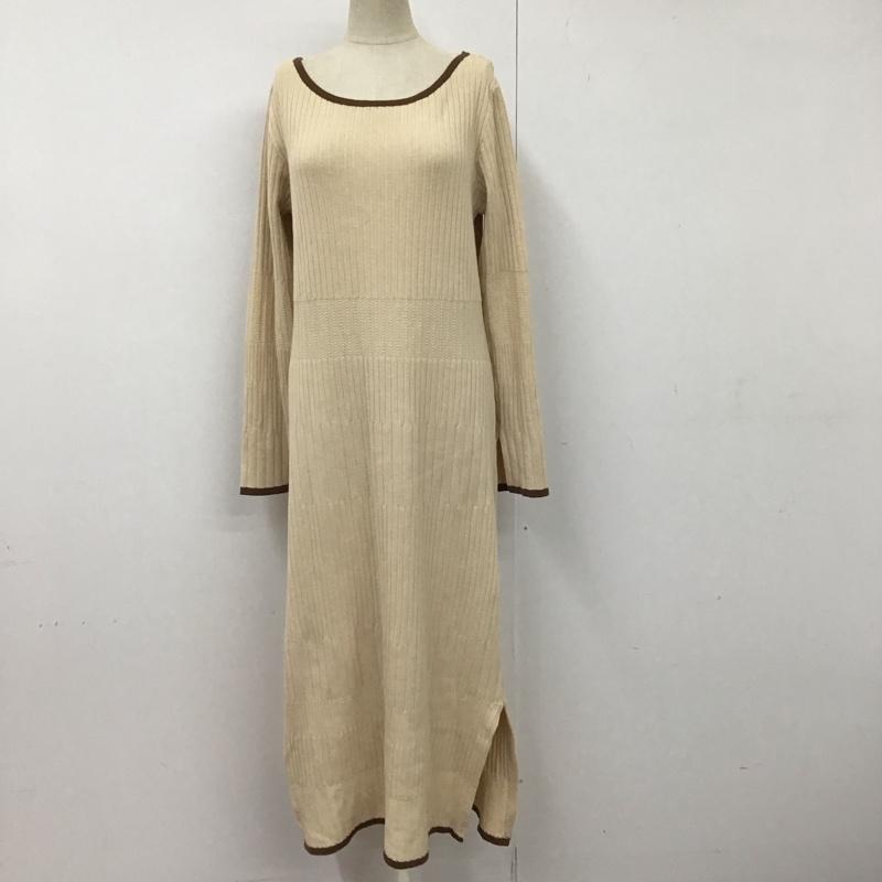カスタネ Kastane ワンピース ロングスカート KAZ1092206A0009 カシュクールパイピングリブニットワンピース 前後着 2way FREE 無地 ベージュ / ベージュ / X 茶 / ブラウン /  レディース USED 古着 中古 10118818