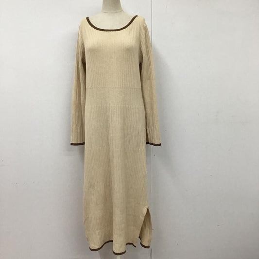 カスタネ Kastane ワンピース ロングスカート KAZ1092206A0009 カシュクールパイピングリブニットワンピース 前後着 2way FREE 無地 ベージュ / ベージュ / X 茶 / ブラウン /  レディース USED 古着 中古 10118818