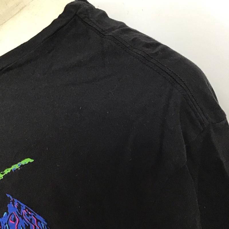 古着 USED Tシャツ 半袖 半袖カットソー プリントTシャツ クルーネックカットソー L プリント 黒 / ブラック /  メンズ USED 古着 中古 10116409