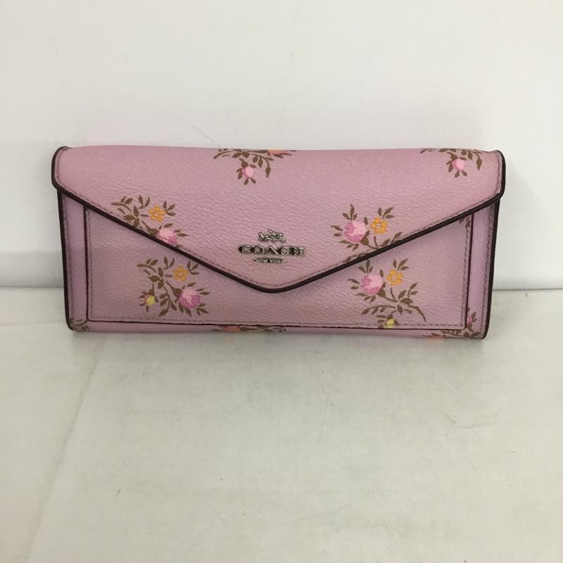 コーチ COACH 財布 長財布 22883 フローラル 花柄 ロゴ、文字 紫 / パープル /  レディース USED 古着 中古 10131833