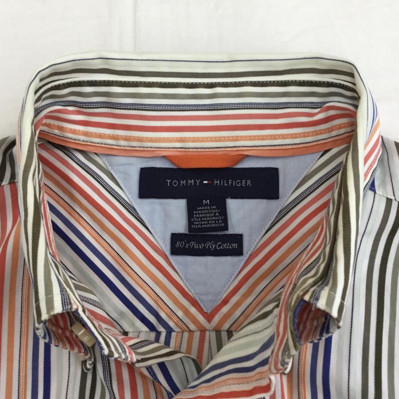 トミーヒルフィガー TOMMY HILFIGER シャツ、ブラウス 長袖 TOMMY HILFIGER 長袖シャツ M ストライプ 白 / ホワイト / X 青 / ブルー / X 赤 / レッド / X 橙 / オレンジ / X 薄緑 / ライトグリーン /  メンズ USED 古着 中古 10129217