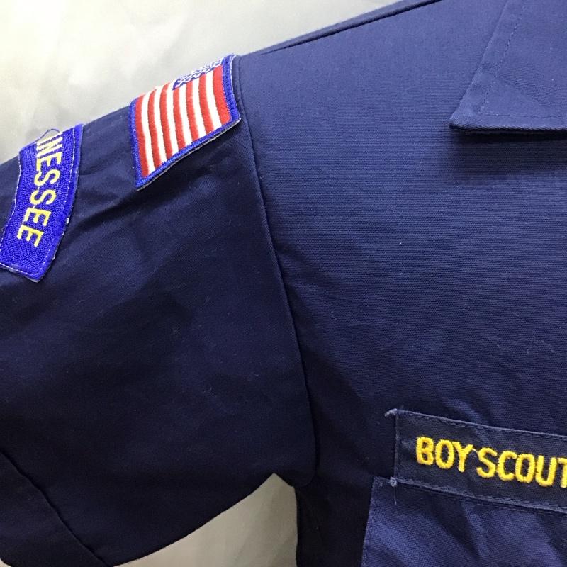 古着 USED シャツ、ブラウス 半袖 半袖シャツ ボーイスカウトシャツ カジュアルシャツ 古着 L ロゴ、文字 紺 / ネイビー /  メンズ USED 古着 中古 10110988