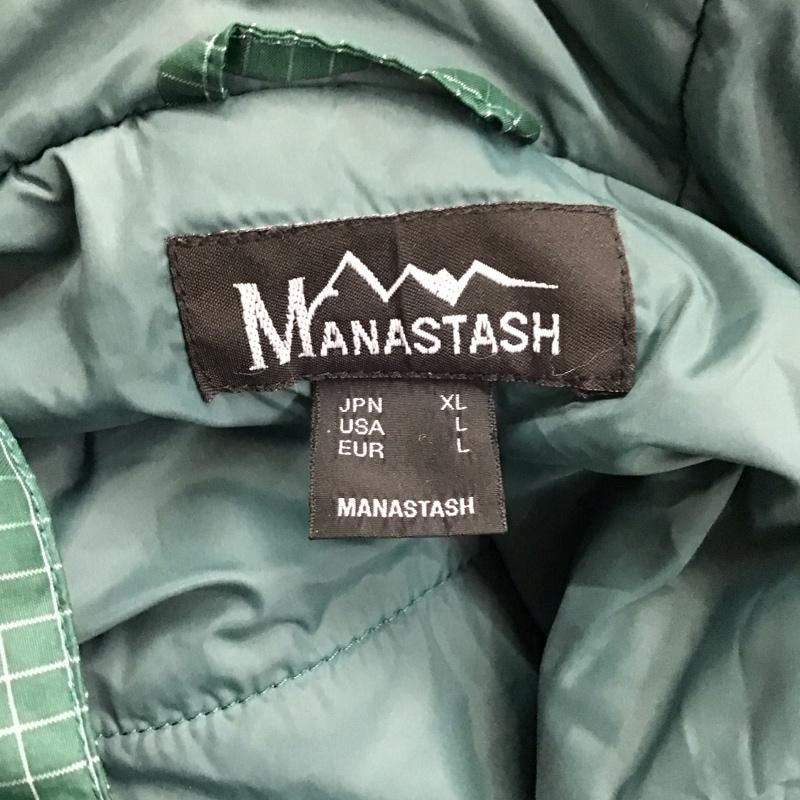 マナスタッシュ MANASTASH ジャケット、上着 ジャケット、ブレザー 7192043 プリマロフト ナイロン パーカー 中綿 XL チェック 緑 / グリーン /  メンズ USED 古着 中古 10119163
