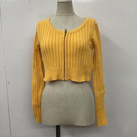 マウジー MOUSSY カーディガン 長袖 010GSK70-0630 STONE WASH ZIP UP KNIT CD ショート丈 コットン FREE 無地 橙 / オレンジ /  レディース USED 古着 中古 10107933