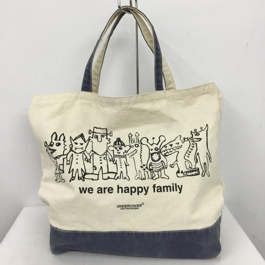 アンダーカバー UNDERCOVER トートバッグ トートバッグ We are happy family ショルダー 2WAY プリント 紺 / ネイビー / X アイボリー / アイボリー /  メンズ USED 古着 中古 10148887