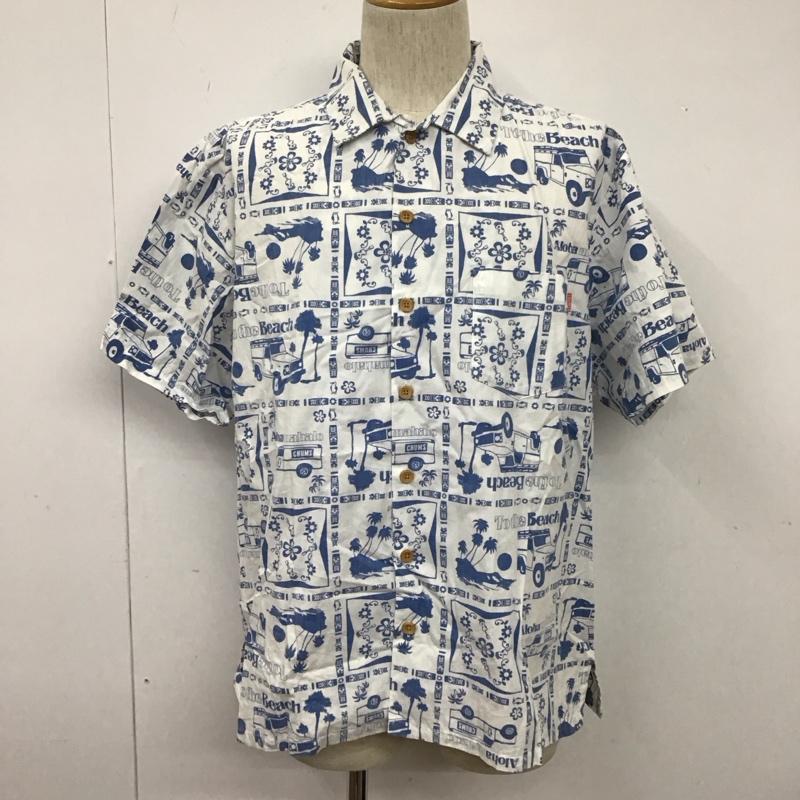 チャムス CHUMS シャツ、ブラウス 半袖 CH02-1073 アロハシャツ コットン L 総柄 白 / ホワイト / X 緑 / グリーン /  メンズ USED 古着 中古 10108179
