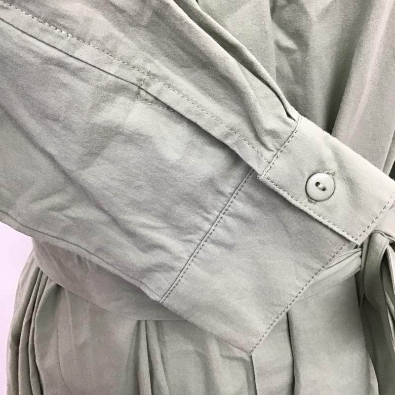 マルシャルテル MARECHAL TERRE ワンピース ロングスカート 長袖ロングワンピース フレアスカート スタンドカラー ワンピース 2 無地 カーキ / カーキ /  レディース USED 古着 中古 10105951