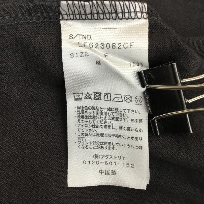 ローリーズファーム LOWRYS FARM Tシャツ 半袖 LF623082CF FREE ロゴ、文字 チャコールグレー / チャコールグレー /  レディース USED 古着 中古 10141337