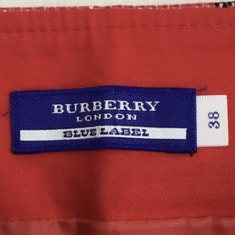 バーバリー BURBERRY スカート ミニスカート 38 チェック 赤 / レッド /  レディース USED 古着 中古 10110714