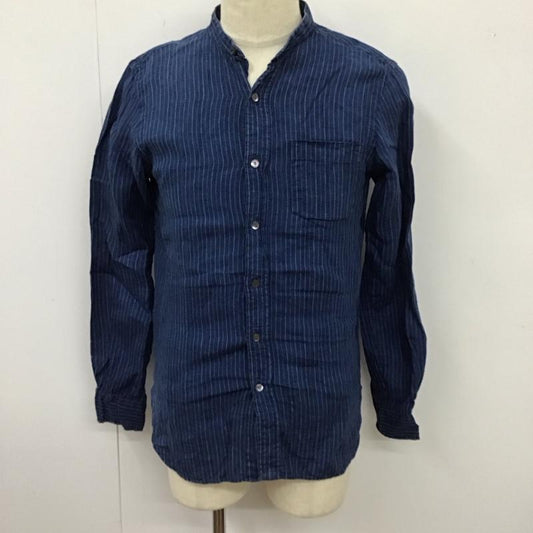 ポロラルフローレン POLO RALPH LAUREN シャツ、ブラウス 長袖 長袖シャツ ノーカラーシャツ ポケットシャツ 長袖カットソー ストライプシャツ XS ストライプ 紺 / ネイビー /  メンズ USED 古着 中古 10114651