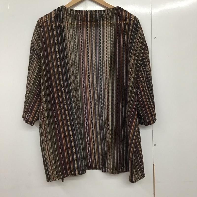 ビームス ハート BEAMS HEART カーディガン 半袖 半袖カーディガン 前開き 薄手 XL ストライプ マルチカラー / マルチカラー /  メンズ USED 古着 中古 10140712