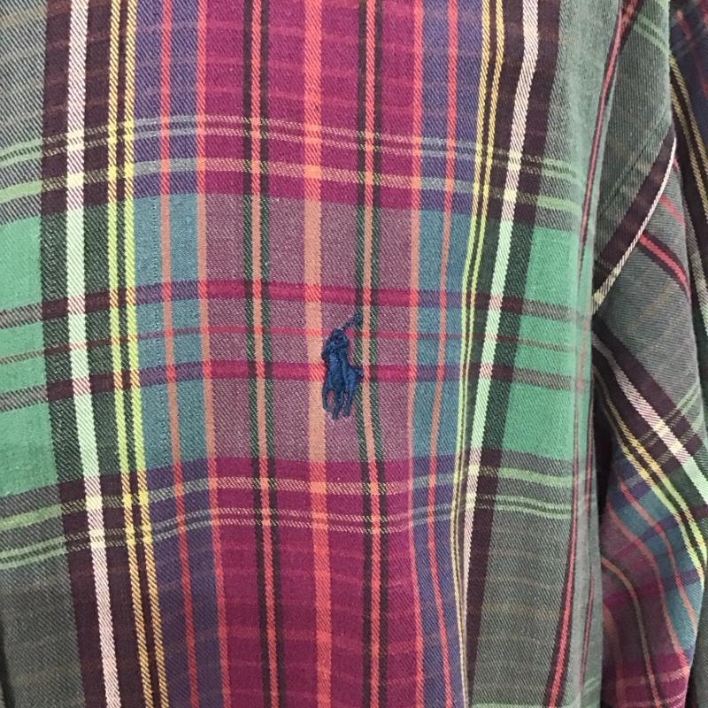 ラルフローレン RALPHLAUREN シャツ、ブラウス 長袖 長袖シャツ チェックシャツ ボタンダウンシャツ カジュアルシャツ 古着 L チェック マルチカラー / マルチカラー /  メンズ USED 古着 中古 10106635