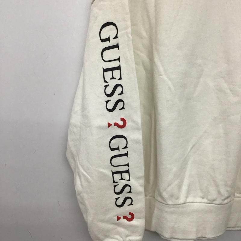 ゲス Guess トレーナー 長袖 長袖トレーナー スウェット クルーネック プルオーバー M ロゴ、文字 アイボリー / アイボリー /  メンズ USED 古着 中古 10147325
