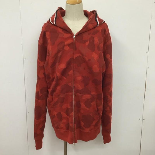 アベイシングエイプ A BATHING APE パーカー 長袖 ジップアップパーカー 長袖パーカー フード付きパーカー 総柄 赤 / レッド /  メンズ USED 古着 中古 10107434