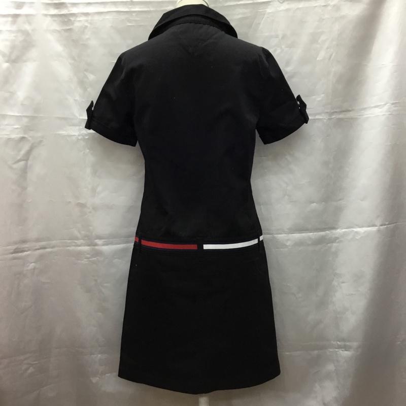 トミー ジーンズ TOMMY JEANS ワンピース ひざ丈スカート S 無地 黒 / ブラック /  レディース USED 古着 中古 10107372
