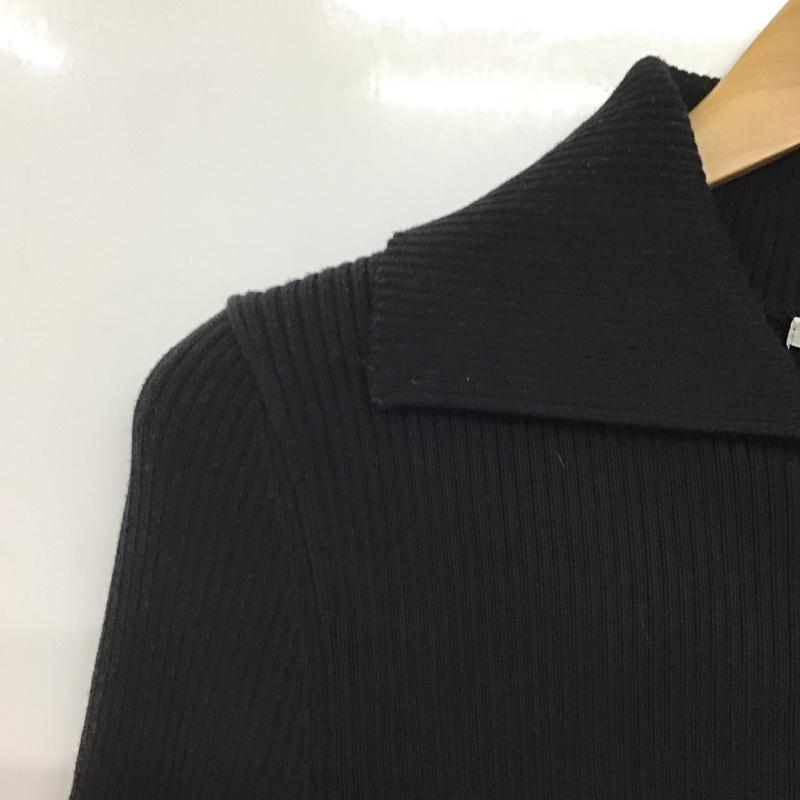 スライ SLY カーディガン 長袖 DAMAGING RIB ZIPPED カーディガン 030GAY70-1560 FREE 無地 黒 / ブラック /  レディース USED 古着 中古 10141238