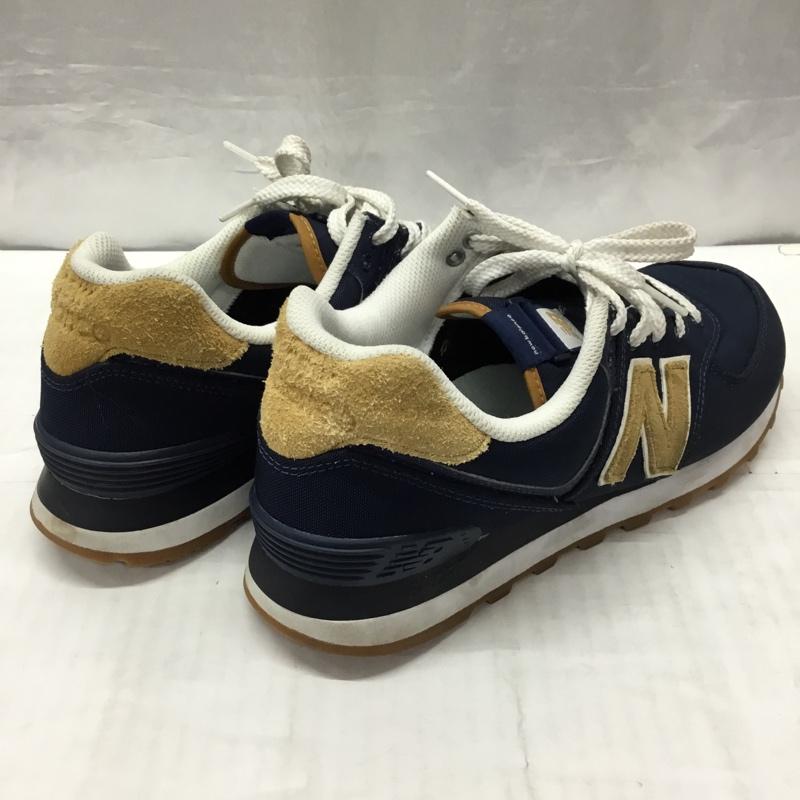 ニューバランス New Balance スニーカー スニーカー ML574BC2 ローカット 25.5cm 25.5cm ロゴ、文字 紺 / ネイビー / X ベージュ / ベージュ /  メンズ USED 古着 中古 10121818