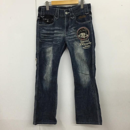 インディアン INDIAN パンツ デニム、ジーンズ デニムパンツ ストレートパンツ スリムパンツ カジュアルパンツ 28インチ ロゴ、文字 インディゴ / インディゴ /  メンズ USED 古着 中古 10120467
