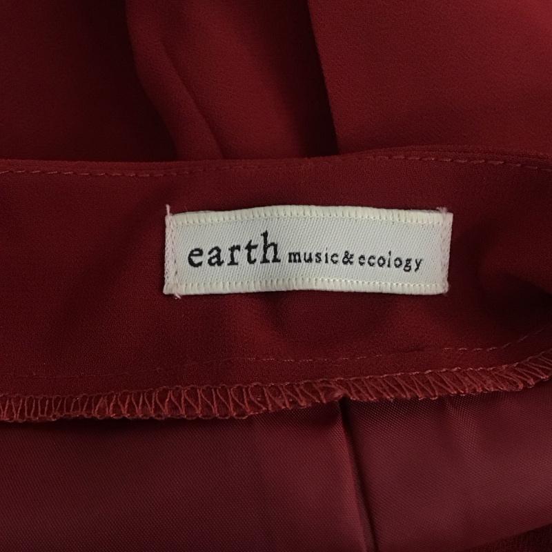 アースミュージックアンドエコロジー earth music&ecology ワンピース ひざ丈スカート 10117H40120 プリーツ フリル 無地 えんじ / ワインレッド /  レディース USED 古着 中古 10110964