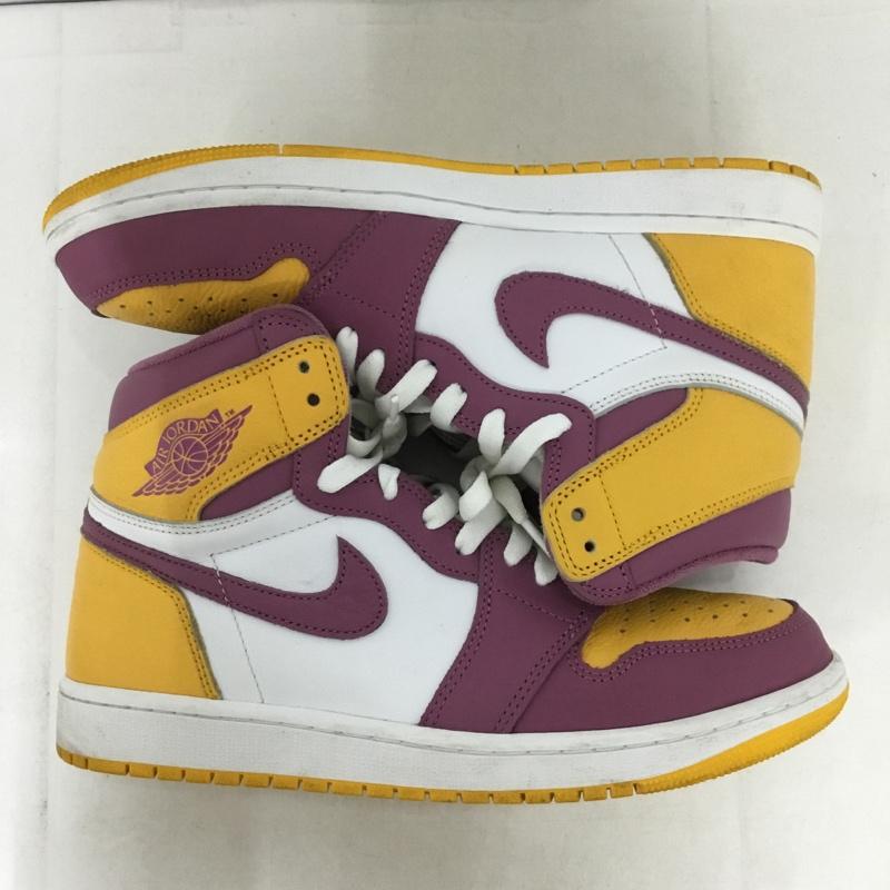 ナイキ NIKE スニーカー スニーカー 555088 706 AIR JORDAN 1 RETRO HIGH OG 27cm 箱有 27.0cm ロゴ、文字 白 / ホワイト / X 橙 / オレンジ / X 紫 / パープル /  メンズ USED 古着 中古 10145882