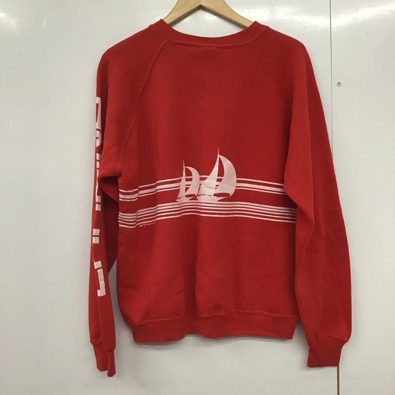 クレイジーシャツ crazy shirts トレーナー 長袖 長袖トレーナー スウェット クルーネック プルオーバー XL プリント 赤 / レッド /  メンズ USED 古着 中古 10142367