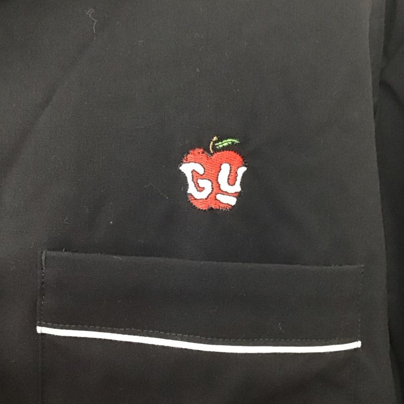 ジーユー GU シャツ、ブラウス 半袖 半袖シャツ 無地シャツ ポケットシャツ L ロゴ、文字 黒 / ブラック /  メンズ USED 古着 中古 10127086