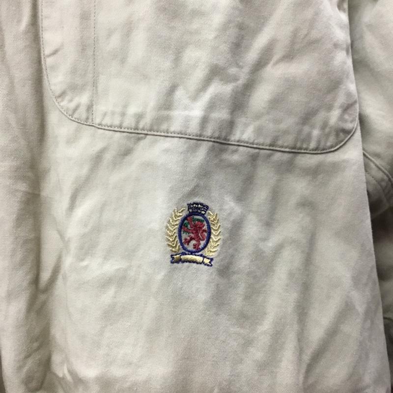 トミーヒルフィガー TOMMY HILFIGER シャツ、ブラウス 長袖 長袖シャツ カラーシャツ ポケットシャツ 長袖カットソー L ロゴ、文字 ベージュ / ベージュ /  メンズ USED 古着 中古 10115765