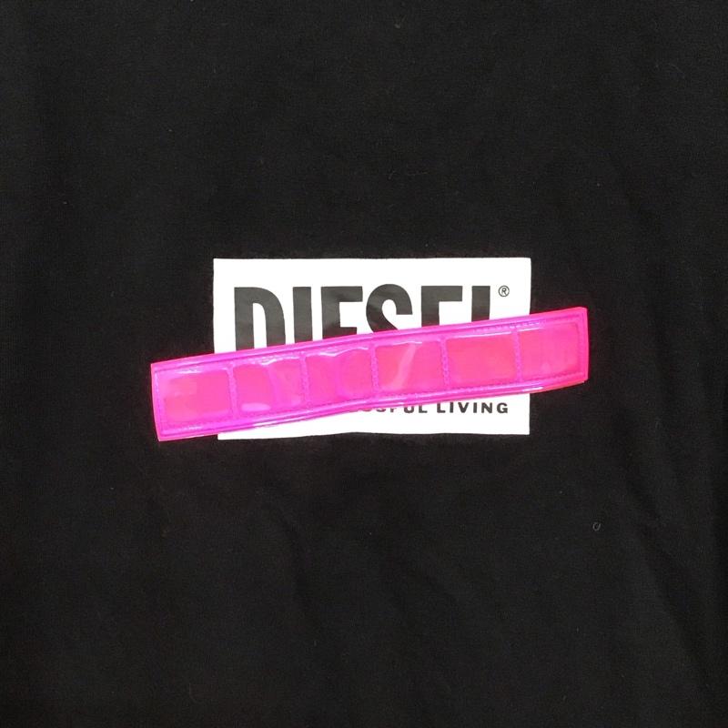 ディーゼル DIESEL Tシャツ 半袖 半袖カットソー プリントTシャツ クルーネックカットソー L ロゴ、文字 黒 / ブラック /  メンズ USED 古着 中古 10130277