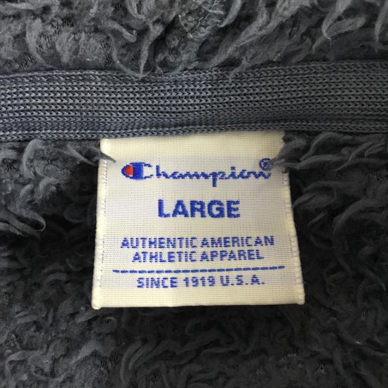 チャンピオン Champion ジャケット、上着 ジャンパー、ブルゾン c3-l615 ジップフードフリースジャケット ジップアップパーカー 長袖パーカー L ロゴ、文字 紺 / ネイビー /  メンズ USED 古着 中古 10109397