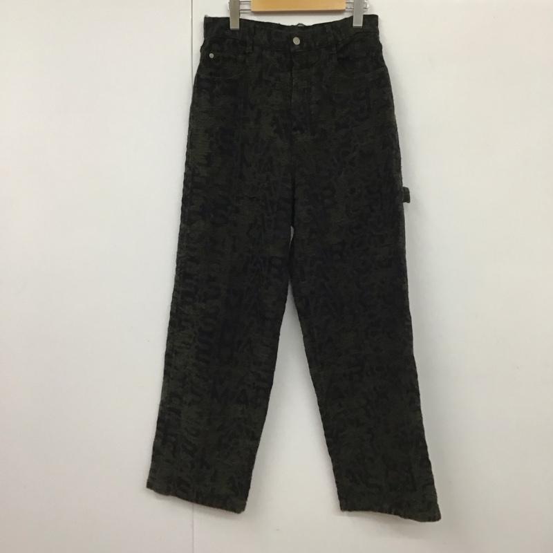 マークジェイコブス MARCJACOBS パンツ デニム、ジーンズ 2S4RBT003D06 ディストレス モノグラム ジャカード オーバーサイズ ジーンズ 26 ロゴ、文字 黒 / ブラック / X カーキ / カーキ /  レディース USED 古着 中古 10131323