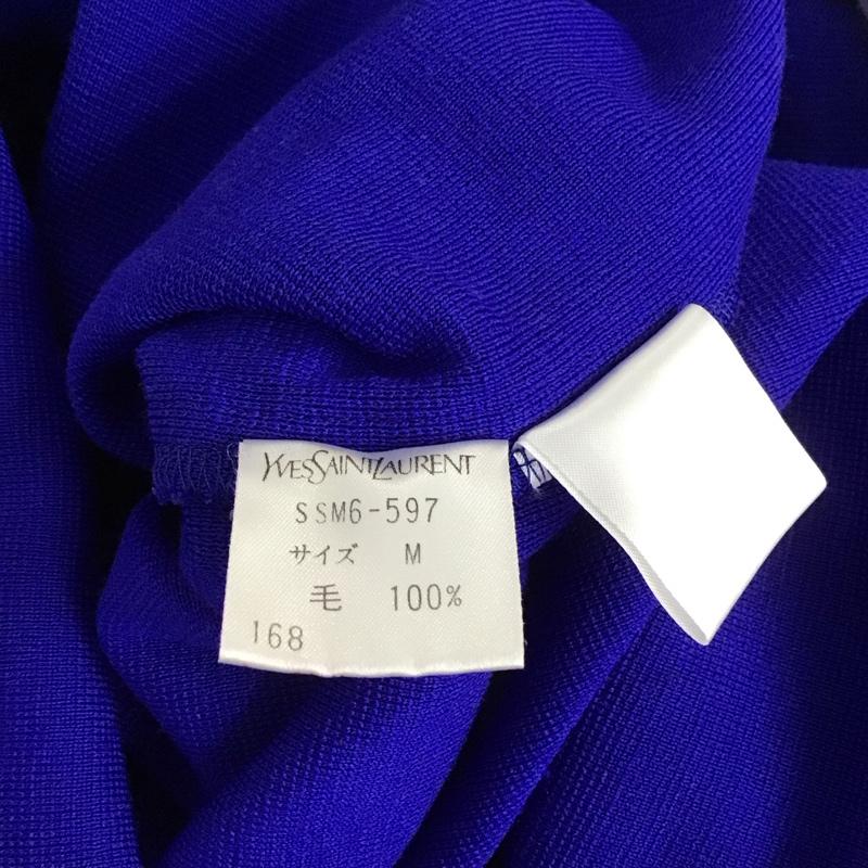 イヴサンローラン Yves Saint Laurent ニット、セーター 長袖 M 無地 青 / ブルー /  レディース USED 古着 中古 10131118