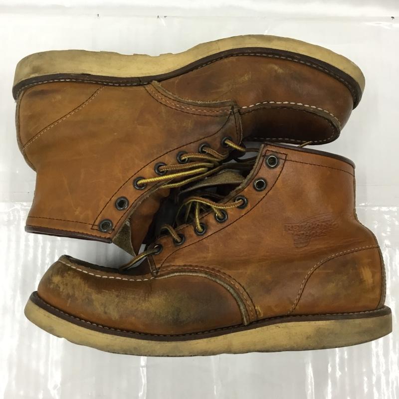 レッドウィング RED WING ブーツ ショートブーツ 875 9.5D ワークブーツ US：9.5 ロゴ、文字 茶 / ブラウン /  メンズ USED 古着 中古 10106004