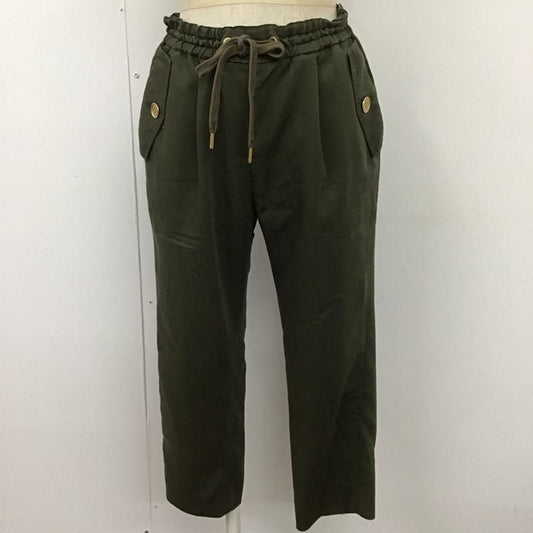 ブルーレーベル・クレストブリッジ BLUE LABEL CRESTBRIDGE パンツ スラックス 55R45-387-76 クロップド丈 36 ワンポイント カーキ / カーキ /  レディース USED 古着 中古 10108430
