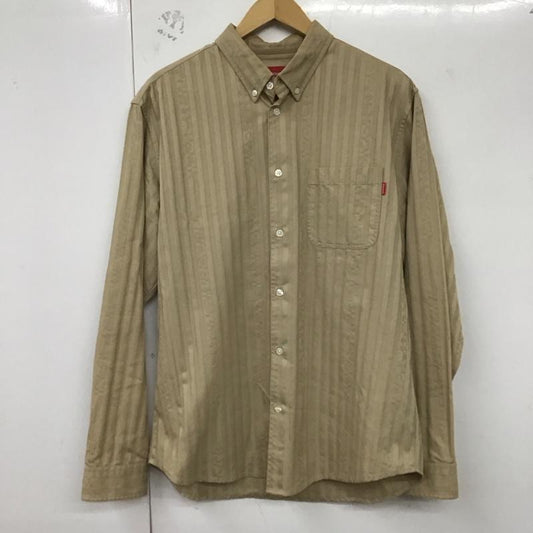 シュプリーム Supreme シャツ、ブラウス 長袖 20AW JacquardStripeTwillShirt ジャガードストライプツイル 長袖シャツ L ロゴ、文字 ベージュ / ベージュ /  メンズ USED 古着 中古 10129626