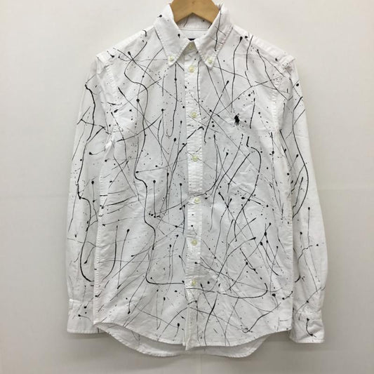 ラルフローレン RALPHLAUREN シャツ、ブラウス 長袖 4 総柄 白 / ホワイト / X 黒 / ブラック /  メンズ USED 古着 中古 10144854