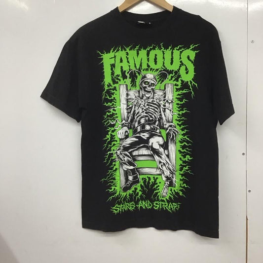 フェイマス FAMOUZ Tシャツ 半袖 M プリント X ロゴ、文字 黒 / ブラック /  メンズ USED 古着 中古 10145670