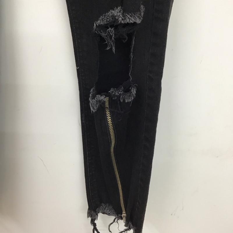 リルリリー lilLilly パンツ デニム、ジーンズ L18SS-PT201 デニムパンツ ダメージパンツ S 無地 黒 / ブラック /  レディース USED 古着 中古 10117417