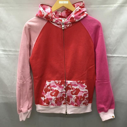 アベイシングエイプ A BATHING APE パーカー 長袖 長袖パーカー フード付きパーカー プリントスウェット トレーナー S プリント 桃 / ピンク /  レディース USED 古着 中古 10108263