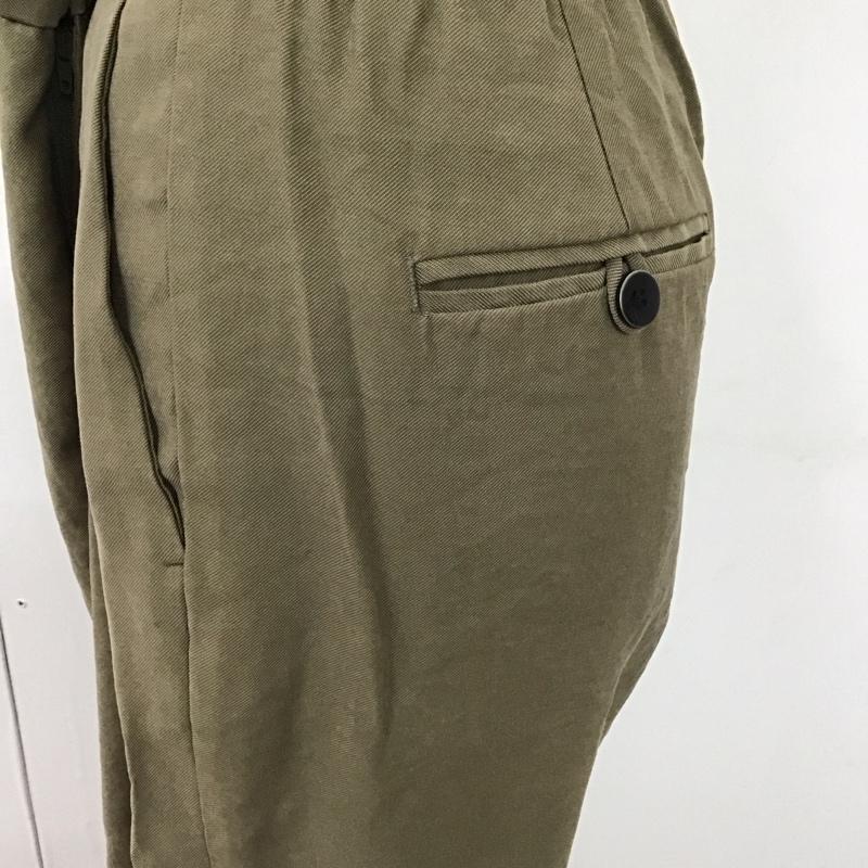 ザラベーシック ZARA BASIC パンツ スラックス 7901 222 505 タックパンツ M 無地 カーキ / カーキ /  レディース USED 古着 中古 10109733