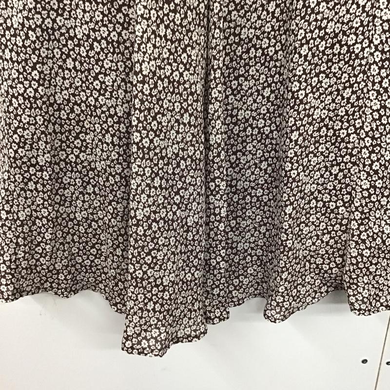 ローリーズファーム LOWRYS FARM スカート ロングスカート ロングスカート タイトスカート ストレッチ FREE プリント 茶 / ブラウン /  レディース USED 古着 中古 10142686