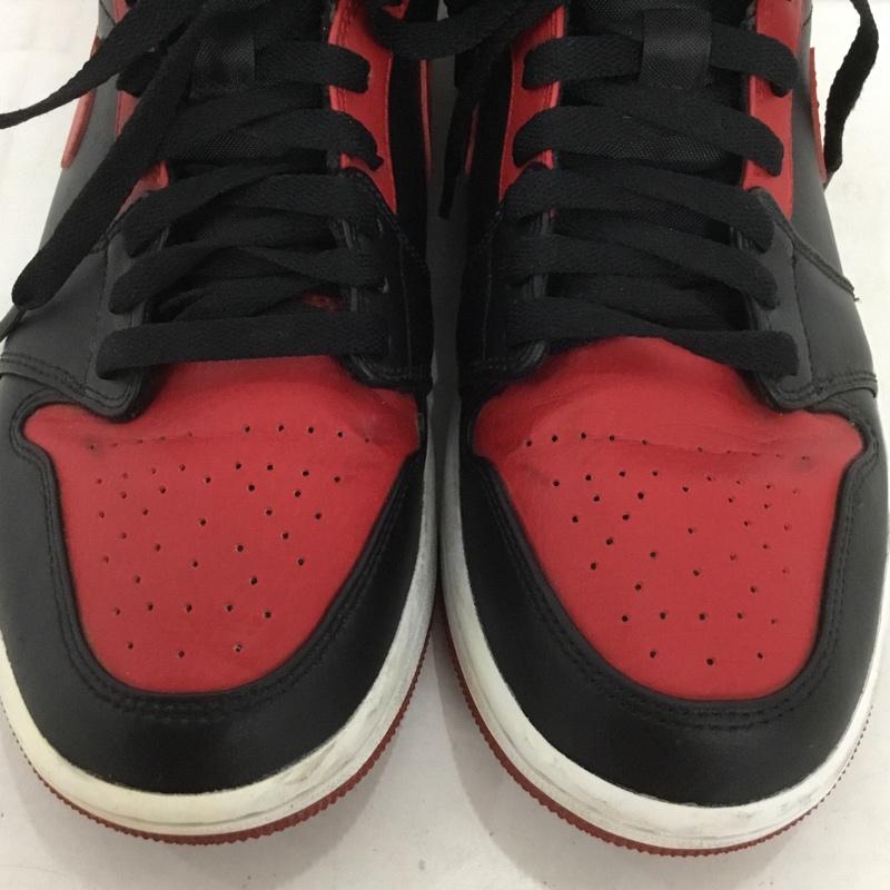 ナイキ NIKE スニーカー スニーカー 554724-074 AIR JORDAN 1 MID 26cm 26.0cm ロゴ、文字 黒 / ブラック / X 赤 / レッド /  メンズ USED 古着 中古 10136292